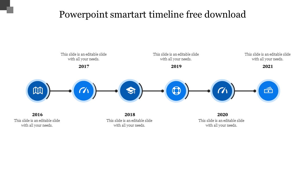 powerpoint smartart timeline free download-6-Blue